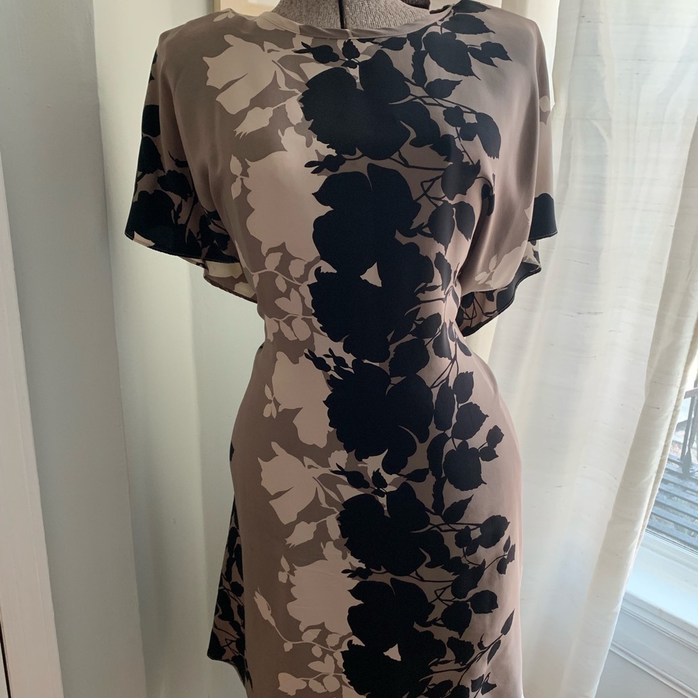 Anthropology silk dress Japanese style print onesz